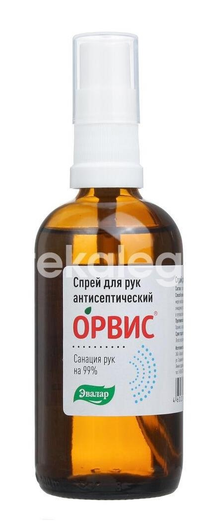 Орвис спрей для рук 100мл. антисептический Орвис спрей для рук 100мл. антисептический - 2
