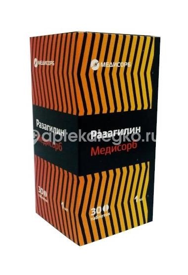 Разагилин медисорб 1мг. 30шт. таблетки для внутреннего применения Разагилин медисорб 1мг. 30шт. таблетки для внутреннего применения - 3