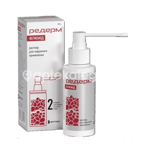 Изображение Редерм флюид 0,05%+2% 100мл флакон раствор для наружного применения РЕДЕРМ ФЛЮИД 0,05%+2% 100МЛ ФЛАКОН РАСТВОР ДЛЯ НАРУЖНОГО ПРИМЕНЕНИЯ ВЕРТЕКС