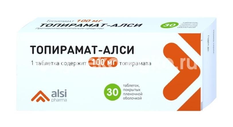 Изображение Топирамат алси 100мг. 30шт. таблетки покрытые пленочной оболочкой Топирамат Алси 100мг. 30шт. таблетки покрытые пленочной оболочкой АЛСИ Фарма