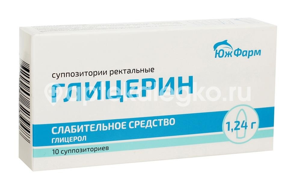 Изображение Глицерин 1,24г 10шт. суппозитории ректальные Глицерин 1,24г 10шт. суппозитории ректальные ЮЖФАРМ ООО