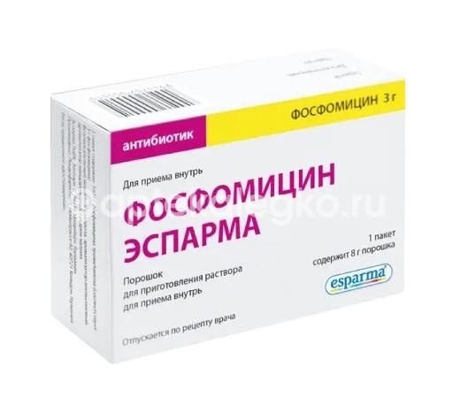 Фосфомицин эспарма 1шт. порошок для приготовления раствора для внутреннего применения 3г. пакет Фосфомицин эспарма 1шт. порошок для приготовления раствора для внутреннего применения 3г. пакет - 1