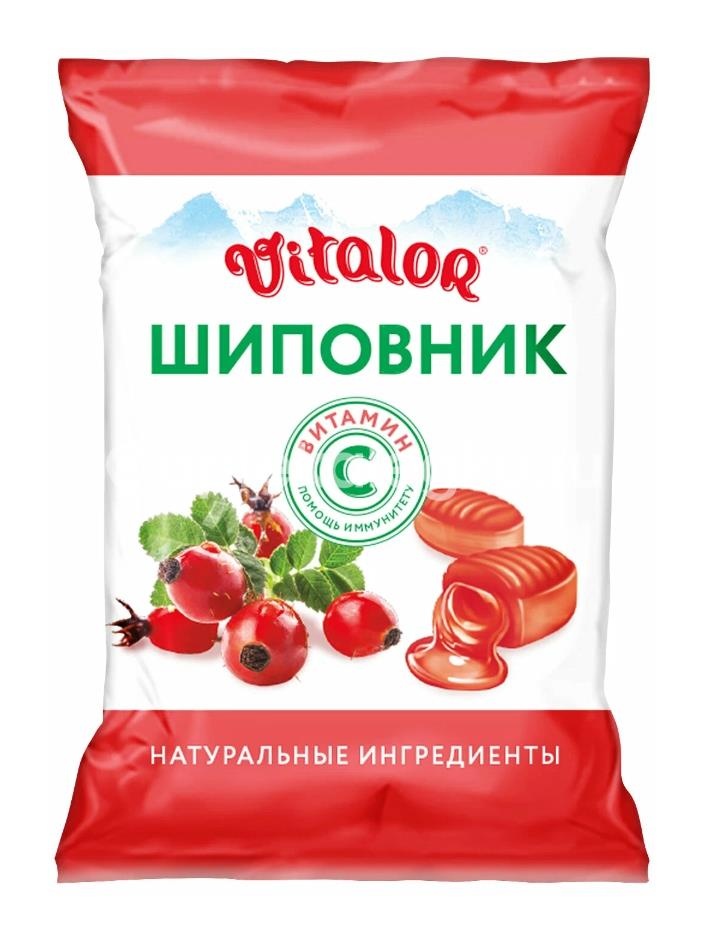 Изображение Виталор леденцовая карамель шиповник + витамин с 60г. Виталор леденцовая карамель шиповник + витамин с 60г. ГУСЛИЦА ООО