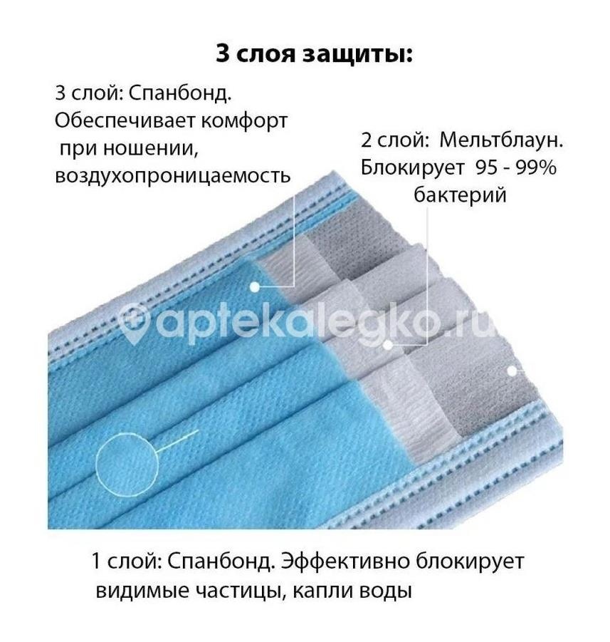Маска медицинская 3 - х слойная №1 /нефтегаохим./ Маска медицинская 3 - х слойная №1 /нефтегаохим./ - 2