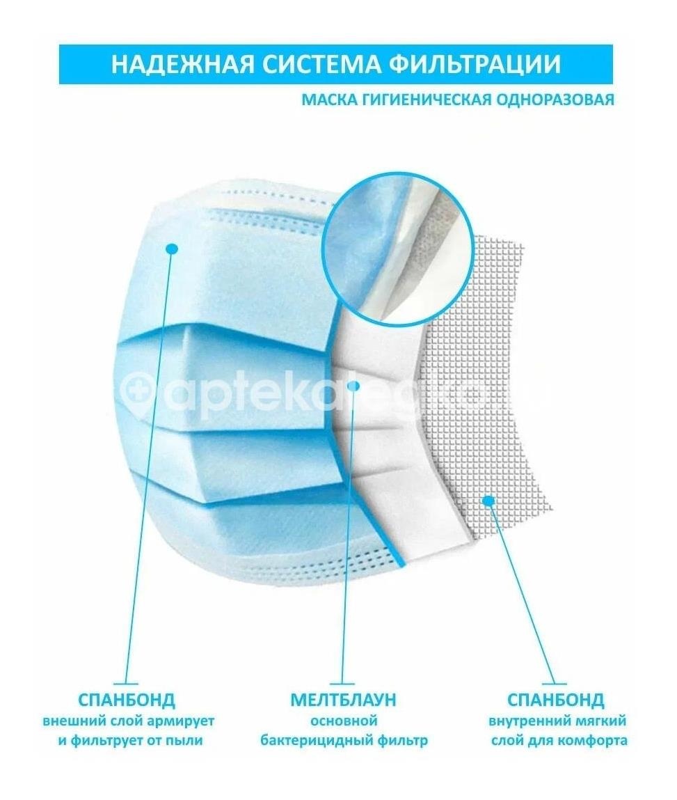 Маска медицинская 3 - х слойная №1 /нефтегаохим./ Маска медицинская 3 - х слойная №1 /нефтегаохим./ - 3