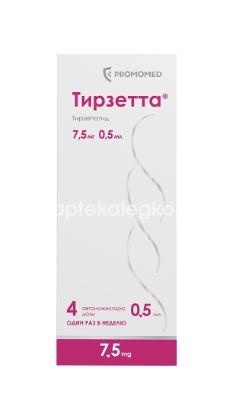 Изображение Тирзетта 7,5мг 0,5мл раствор для подкожного введения 4шт. шприц в автоинжекторе Тирзетта 7,5мг 0,5мл раствор для подкожного введения 4шт. шприц в автоинжекторе ПРОМОМЕД