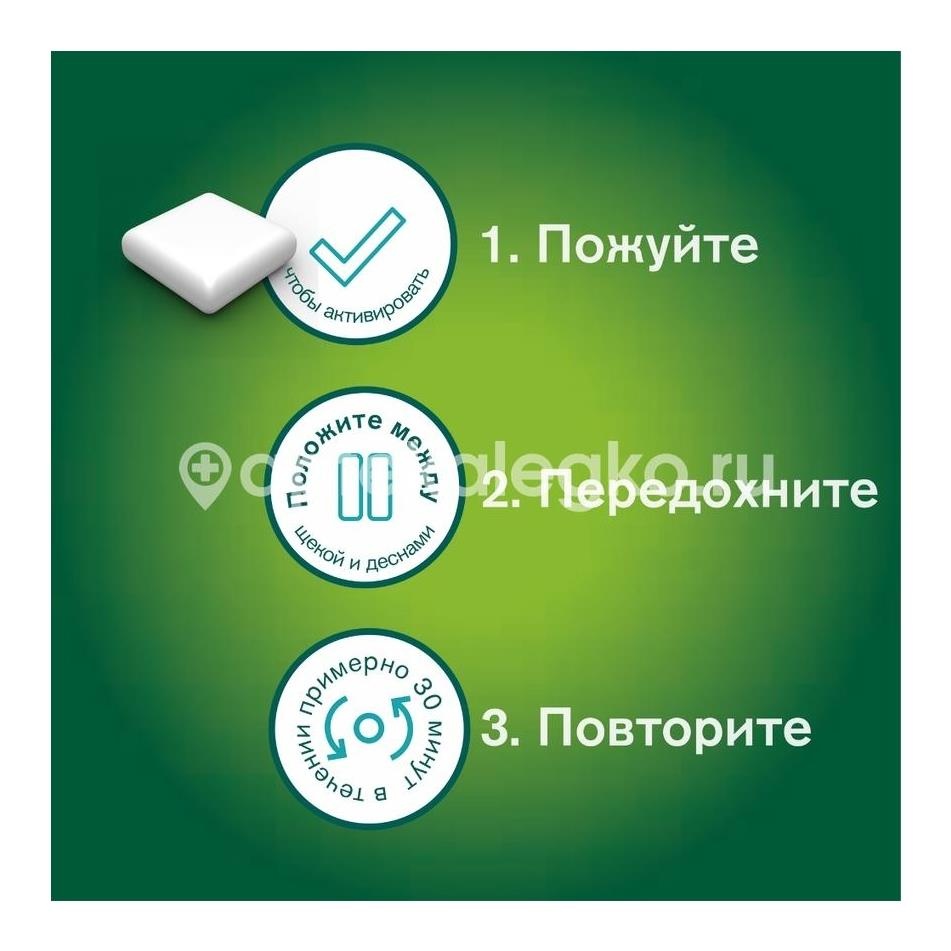 Никоретте 4мг. 30шт. жевательная резинка свежая мята Никоретте 4мг. 30шт. жевательная резинка свежая мята - 13