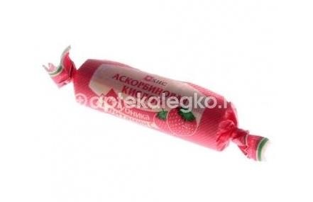 Аскорбиновая к - та 25мг. глюкоза клубника №10 крутка Аскорбиновая к - та 25мг. глюкоза клубника №10 крутка - 1