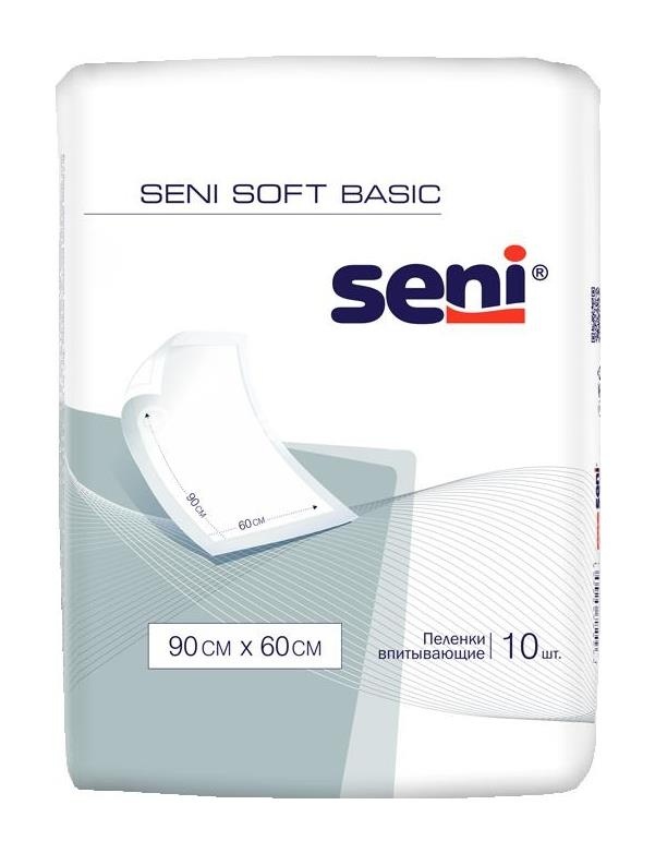 Seni soft basic впитывающие пеленки 90х60см 10шт. Seni soft basic впитывающие пеленки 90х60см 10шт. - 1