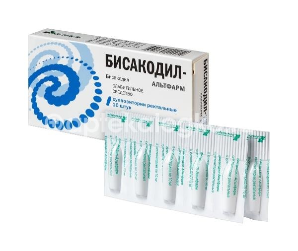 Бисакодил альтфарм 10мг. 10шт. суппозитории ректальные Бисакодил альтфарм 10мг. 10шт. суппозитории ректальные - 3