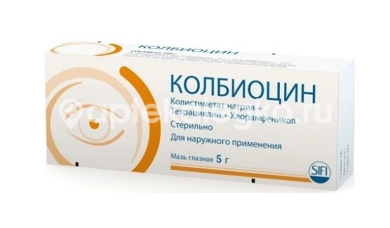 Изображение Колбиоцин мазь глазная 5г. флакон Колбиоцин мазь глазная 5г. флакон S.I.F.I.