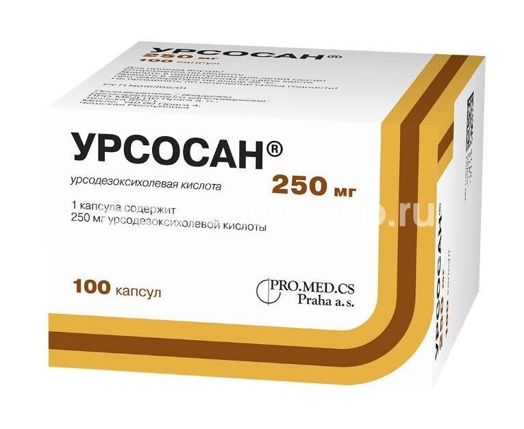 Изображение Урсосан 250мг. 100шт. капсулы Урсосан 250мг. 100шт. капсулы ПРО.МЕД.ЦС Прага а.о.