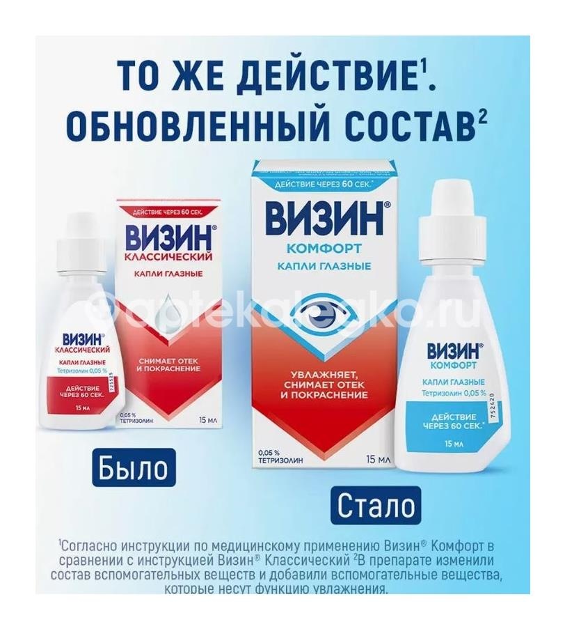 Визин комфорт 0,05% 15мл. 1шт. капли глазные. Визин комфорт 0,05% 15мл. 1шт. капли глазные. - 5