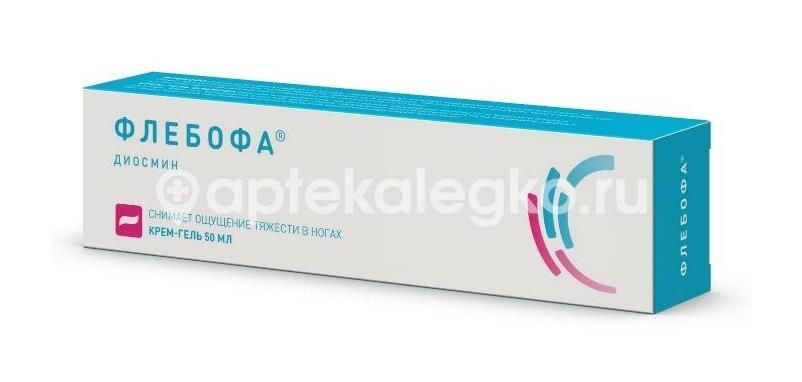 Изображение Флебофа крем - гель 50мл. Флебофа крем - гель 50мл. АРГОФАРМ ООО