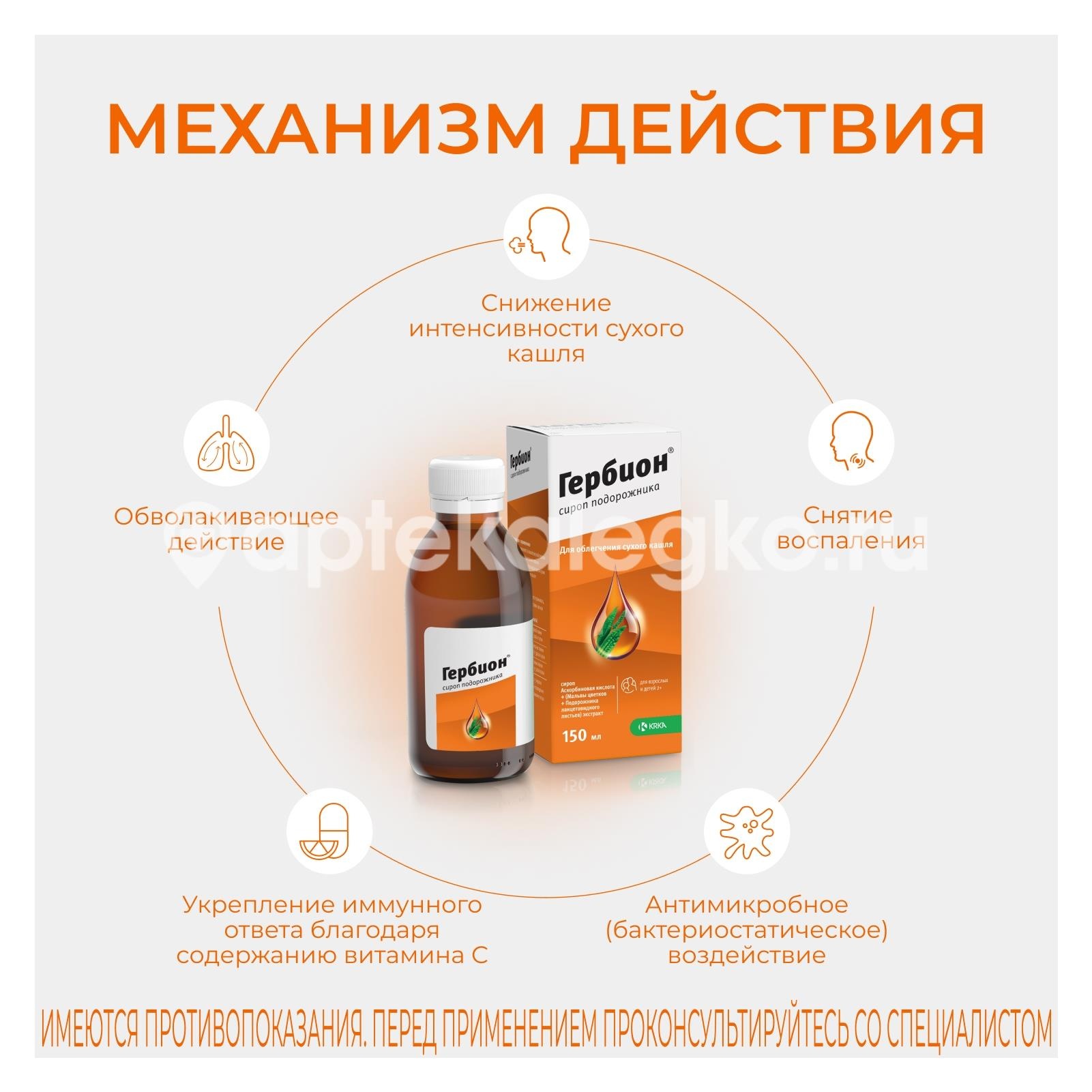 Гербион сироп подорожника сироп 150мл. Гербион сироп подорожника сироп 150мл. - 5