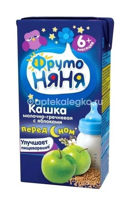 Фрутоняня кашка 200мл. жидкая гречка. + яблоко пребиотик мол. 6 + мес. Фрутоняня кашка 200мл. жидкая гречка. + яблоко пребиотик мол. 6 + мес. - 1