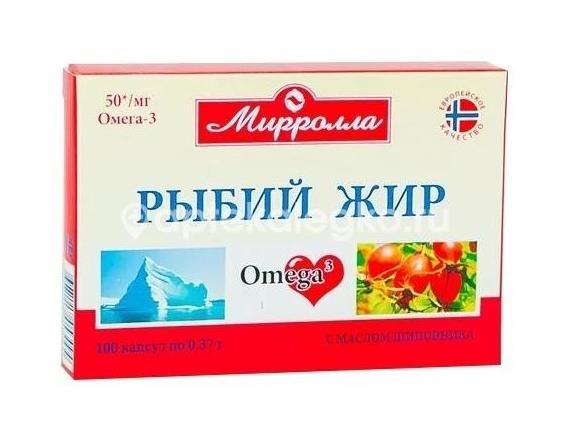Рыбий жир шиповник 300мг. №100 капс. Рыбий жир шиповник 300мг. №100 капс. - 1