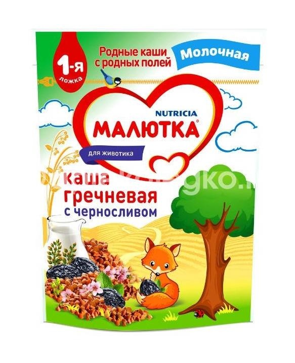 Малютка каша гречка + чернослив мол. 220г. 4 + мес. Малютка каша гречка + чернослив мол. 220г. 4 + мес. - 1