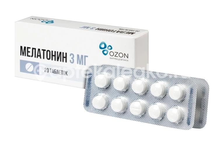 Мелатонин 3мг. 20шт. таблетки покрытые пленочной оболочкой для внутреннего применения Мелатонин 3мг. 20шт. таблетки покрытые пленочной оболочкой для внутреннего применения - 3