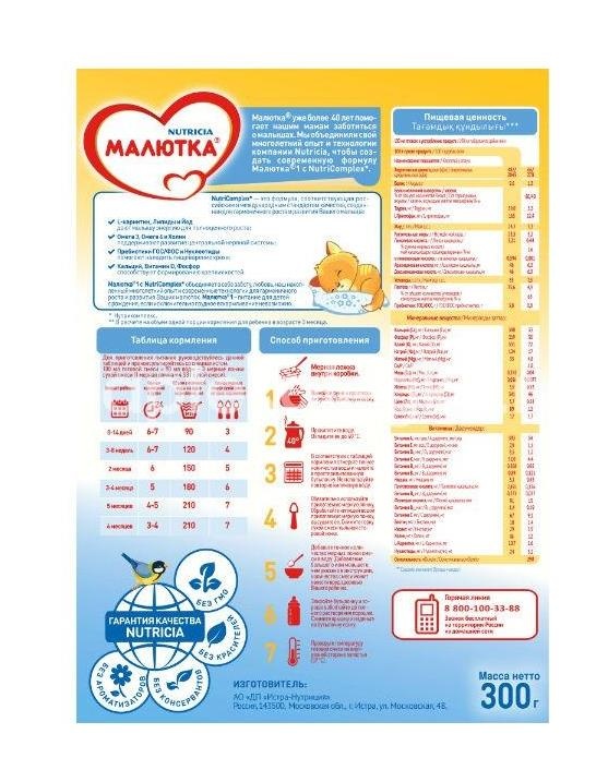 Малютка 1 молочная смесь 300г. Малютка 1 молочная смесь 300г. - 2