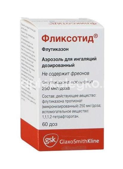 Фликсотид 250мкг./доза аэрозоль для ингаляций 60 доз Фликсотид 250мкг./доза аэрозоль для ингаляций 60 доз - 1