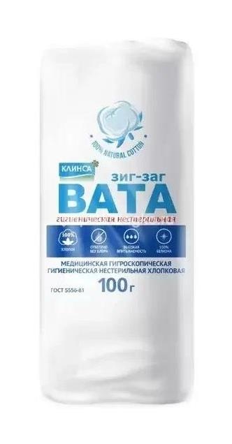 Вата русвата 100г. хирург. зиг - заг Вата русвата 100г. хирург. зиг - заг - 1