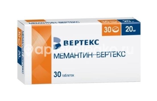 Мемантин 20мг. 30шт. таблетки покрытые пленочной оболочкой Мемантин 20мг. 30шт. таблетки покрытые пленочной оболочкой - 1