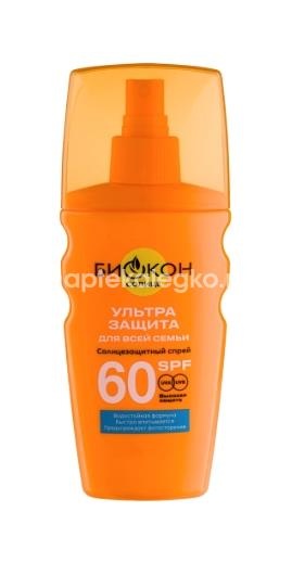 Изображение Биокон спрей солнцезащитный spf60 для всей семьи 160мл Биокон спрей солнцезащитный SPF60 для всей семьи 160мл Биокон ООО МНПО