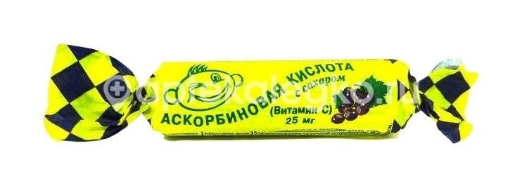 Аскорбиновая к - та 25мг. глюкоза дыня + черника №10 крутка Аскорбиновая к - та 25мг. глюкоза дыня + черника №10 крутка - 1