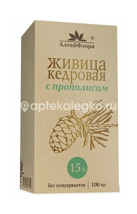 Алтайфлора живица кедровая 15% 100мл. прополис Алтайфлора живица кедровая 15% 100мл. прополис - 1