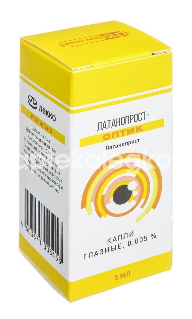 Латанопрост оптик 0,005% 1шт. капли глазные 5мл. флакон Латанопрост оптик 0,005% 1шт. капли глазные 5мл. флакон - 2