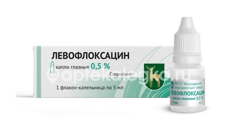 Левофлоксацин 0,5% 1шт. капли глазные 5мл. Левофлоксацин 0,5% 1шт. капли глазные 5мл. - 1