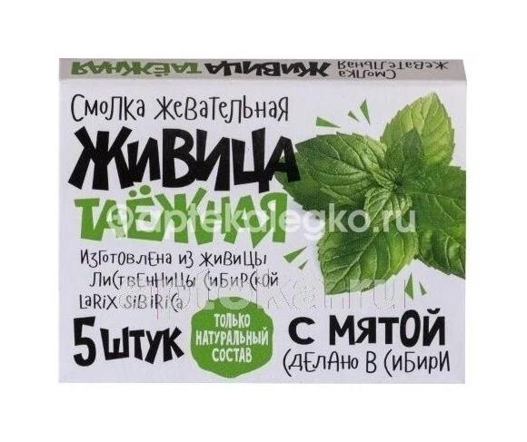 Таежная смолка живица жевательная резинка мята №5 Таежная смолка живица жевательная резинка мята №5 - 1