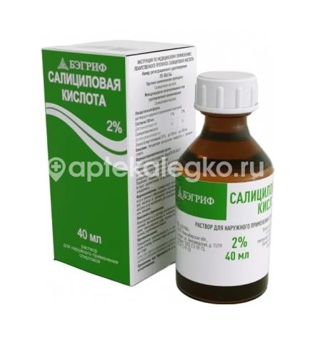 Изображение Салициловая кислота 2% 1шт. раствор спиртовой для наружного применения 40мл. флакон Салициловая Кислота 2% 1шт. раствор спиртовой для наружного применения 40мл. флакон БЭГРИФ