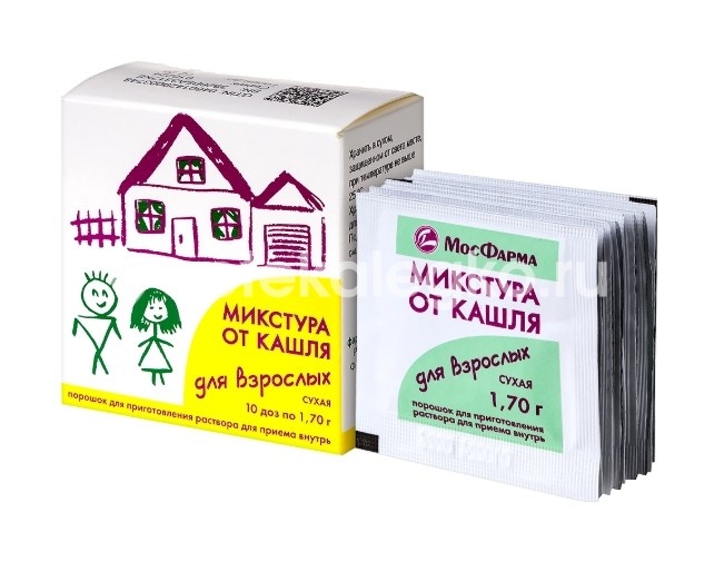Микстура от кашля для взрослых 10шт. порошок 1,7г. пакет Микстура от кашля для взрослых 10шт. порошок 1,7г. пакет - 4