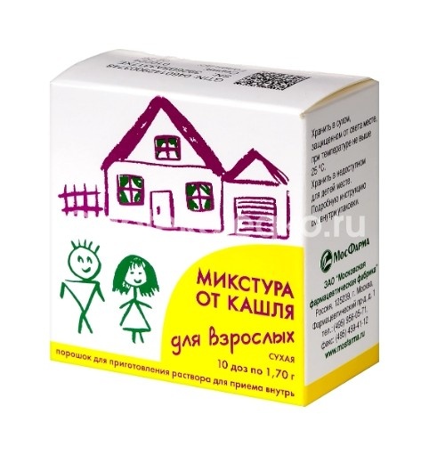Микстура от кашля для взрослых 10шт. порошок 1,7г. пакет Микстура от кашля для взрослых 10шт. порошок 1,7г. пакет - 5