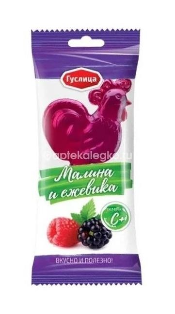 Изображение Гуслица леденец петушок малина + ежевика + витамин с 17г. ГУСЛИЦА ЛЕДЕНЕЦ ПЕТУШОК МАЛИНА + ЕЖЕВИКА + ВИТАМИН С 17Г. ГУСЛИЦА ООО