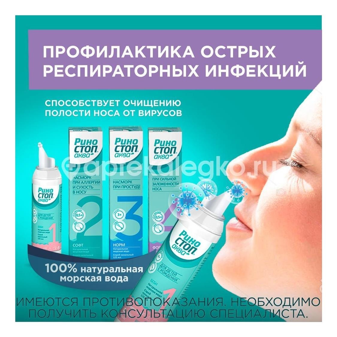 Риностоп аква беби спрей назальный 125мл. Риностоп аква беби спрей назальный 125мл. - 5