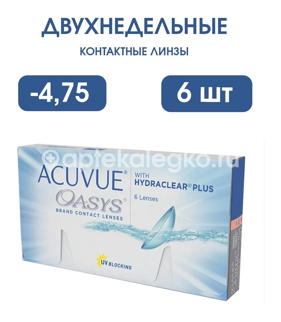 Изображение Контактные линзы acuvue oasys 8,4 -4,75 6шт. Контактные линзы Acuvue Oasys 8,4 -4,75 6шт. JOHNSON & JOHNSON (ДЖОНСОН) J&J