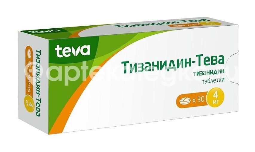 Тизанидин тева 4мг. 30шт. таблетки Тизанидин тева 4мг. 30шт. таблетки - 2