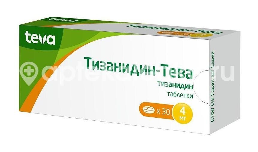 Тизанидин тева 4мг. 30шт. таблетки Тизанидин тева 4мг. 30шт. таблетки - 1