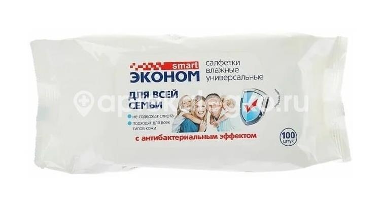 Смарт эконом салфетка влаж. а/бакт. №100 Смарт эконом салфетка влаж. а/бакт. №100 - 1