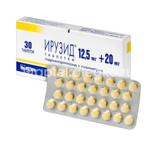 Ирузид 20мг. + 12,5мг. 30шт. таблетки для внутреннего применения Ирузид 20мг. + 12,5мг. 30шт. таблетки для внутреннего применения - 3