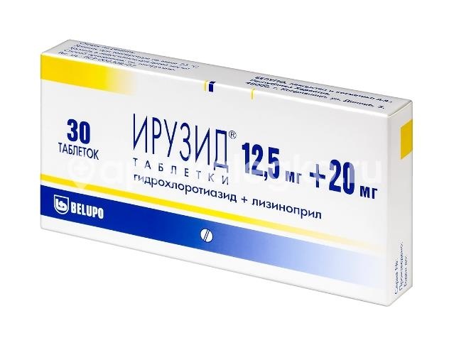 Ирузид 20мг. + 12,5мг. 30шт. таблетки для внутреннего применения Ирузид 20мг. + 12,5мг. 30шт. таблетки для внутреннего применения - 4