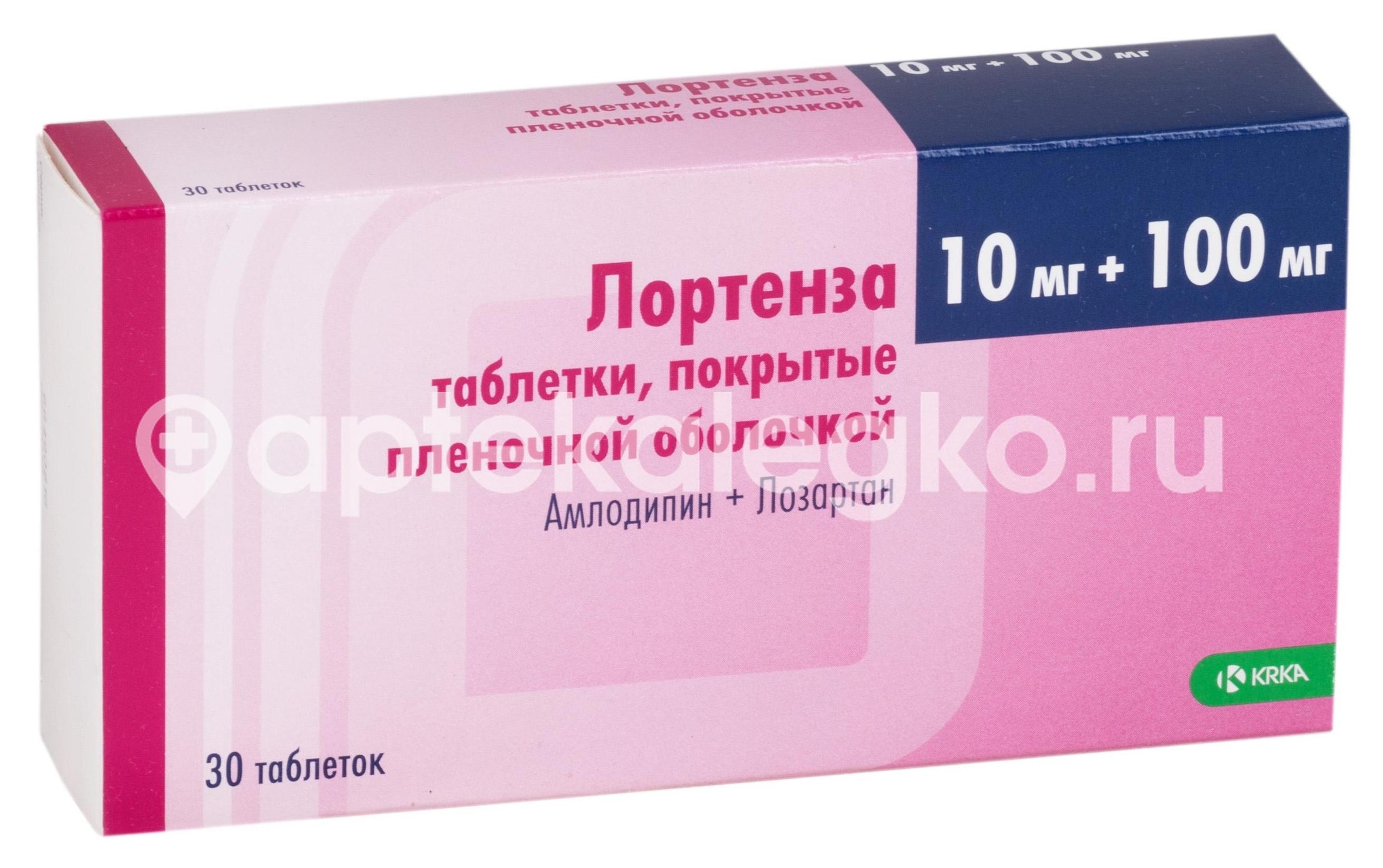 Изображение Лортенза 10мг. + 100мг. 30шт. таблетки покрытые оболочкой Лортенза 10мг. + 100мг. 30шт. таблетки покрытые оболочкой KRKA