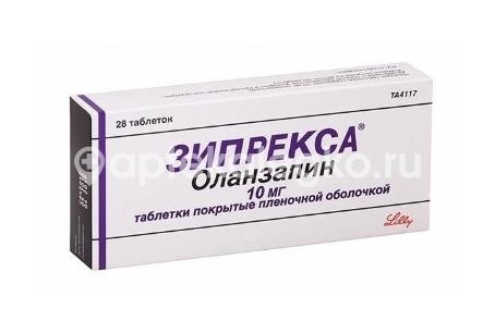 Изображение Зипрекса 10мг 28шт. таблетки покрытые пленочной оболочкой Зипрекса 10мг 28шт. таблетки покрытые пленочной оболочкой Эли Лилли энд Компани Лтд. / ELLI LILLY