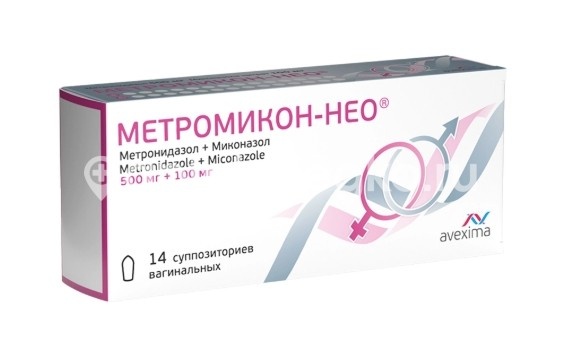 Метромикон нео 500мг. + 100мг. 14шт. суппозитории вагинальные Метромикон нео 500мг. + 100мг. 14шт. суппозитории вагинальные - 1