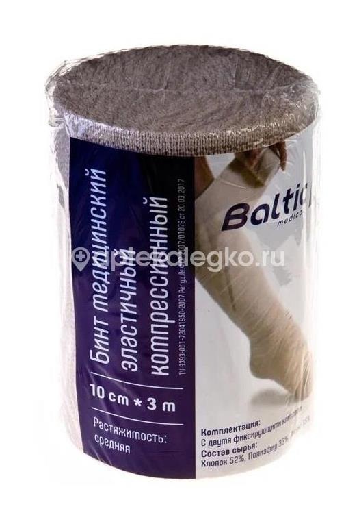 Балтик медикал бинт эластичный средней растяжимости 10см х 3м Балтик медикал бинт эластичный средней растяжимости 10см х 3м - 2