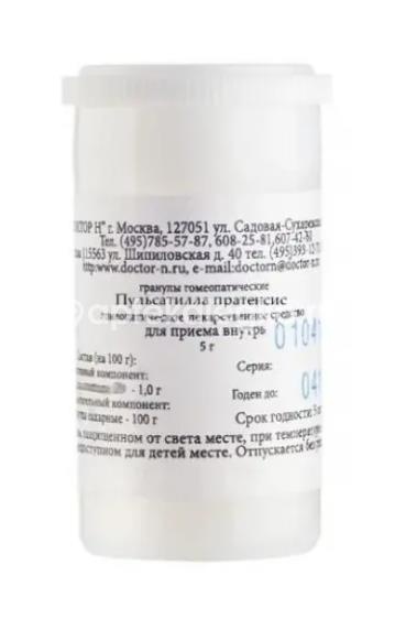 Изображение Пульсатилла пратенсис с30 гомеопатические гранулы 5г. Пульсатилла Пратенсис С30 гомеопатические гранулы 5г. ДОКТОР Н