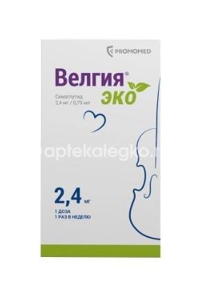 Изображение Велгия эко 2,4мг/доза 0,75мл №4 шприц в автоинжекторе р-р п/к ВЕЛГИЯ ЭКО 2,4МГ/ДОЗА 0,75МЛ №4 ШПРИЦ В АВТОИНЖЕКТОРЕ Р-Р П/К БИОХИМИК
